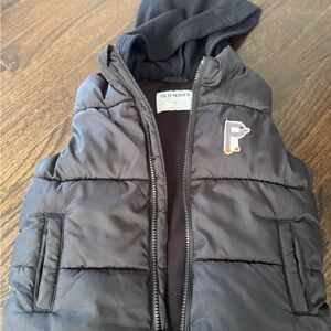 Old Navy Kids Charcoal Hooded Vest